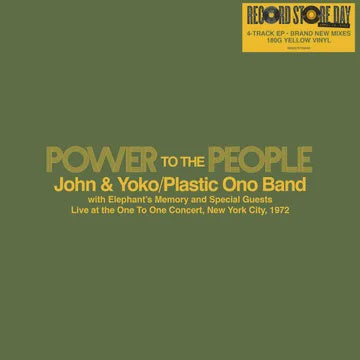 LENNON JOHN & YOKO ONO, PLASTIC ONO BAND-POWER TO THE PEOPLE YELLOW VINYL 12" EP *NEW*