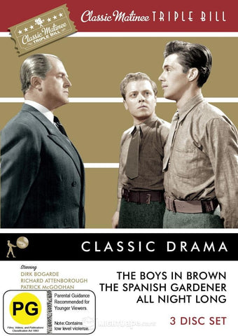 CLASSIC DRAMA: THE BOYS IN BROWN/THE SPANISH GARDENER/ALL NIGHT LONG-3DVD VG+