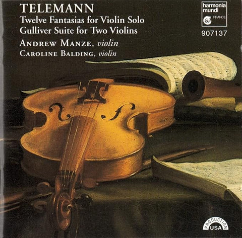 TELEMANN- 12 FANTASIAS FOR VIOLIN MANZE CD VG