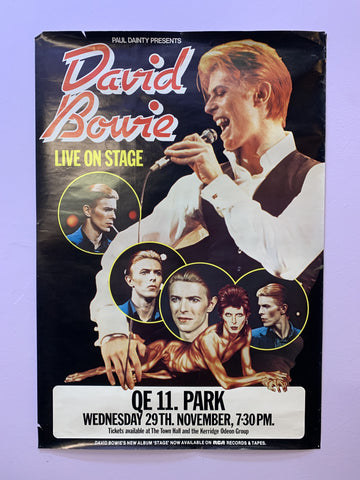 DAVID BOWIE LIVE ON STAGE NZ TOUR 1978 ORIGINAL GIG POSTER