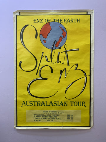 SPLIT ENZ ENZ OF THE EARTH ORIGINAL GIG POSTER
