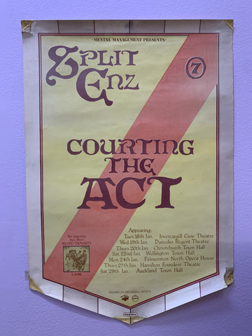 SPLIT ENZ COURTING THE ACT BANNER ORIGINAL GIG POSTER