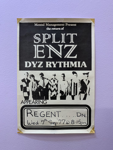 SPLIT ENZ DYZRYTHMIA 1977 ORIGINAL GIG POSTER