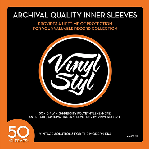 VINYL STYL ARCHIVAL INNER SLEEVES 50 PACK *NEW*
