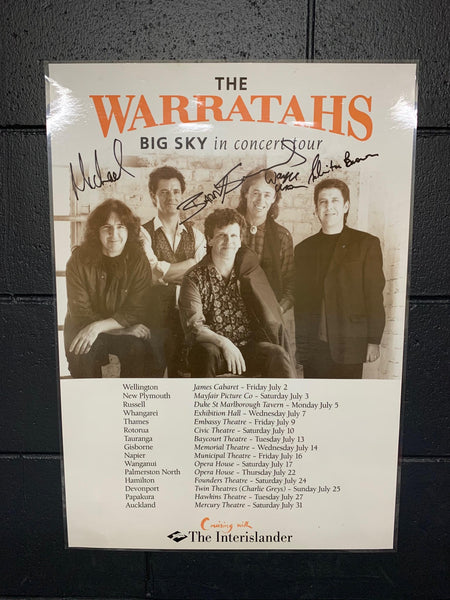 WARRATAHS THE-BIG SKY IN CONCERT AUTOGRAPHED LAMINATED ORIGINAL TOUR POSTER