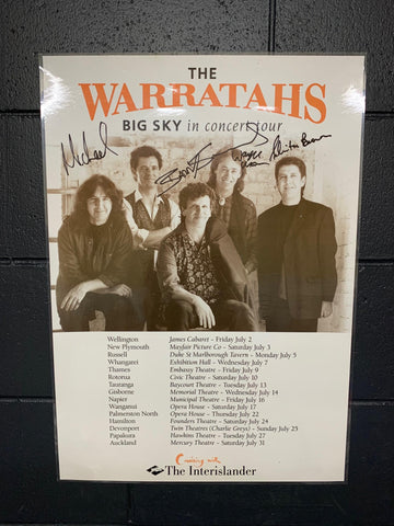 WARRATAHS THE-BIG SKY IN CONCERT AUTOGRAPHED LAMINATED ORIGINAL TOUR POSTER