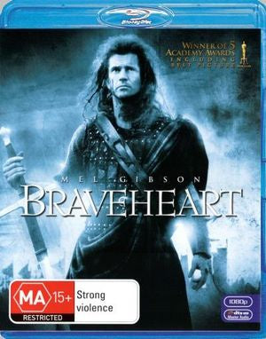 BRAVEHEART-BLURAY + DVD VG+