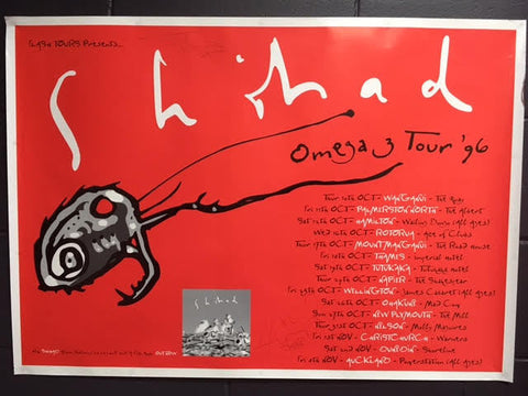 SHIHAD OMEGA 3 ORIGINAL TOUR POSTER 96 - LARGE AUTOGRAPHED