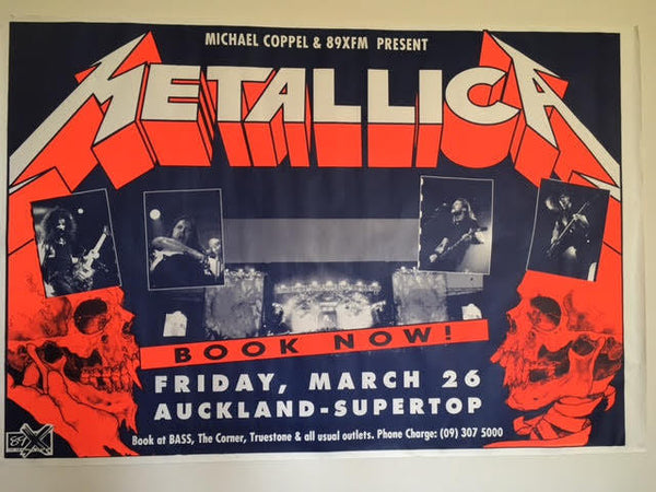 METALLICA ORIGINAL 1993 NZ TOUR POSTER + TICKET STUB + GUITAR PICK PACKAGE