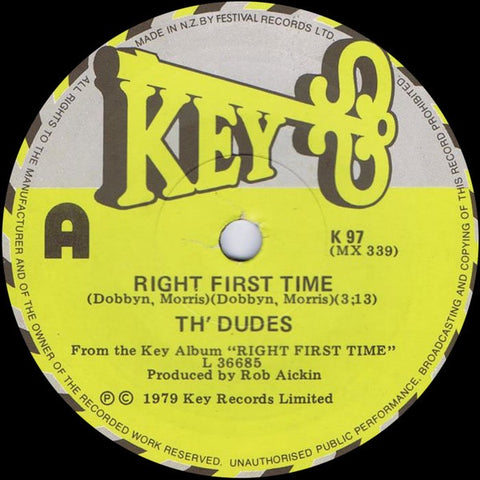 DUDES TH'-RIGHT FIRST TIME 7'' NM