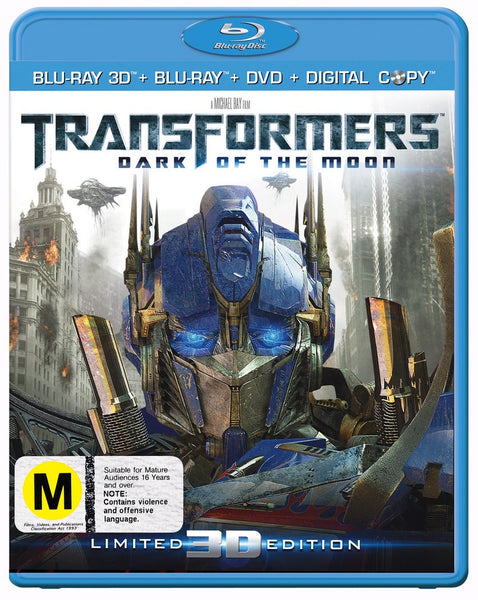 TRANSFORMERS: DARK OF THE MOON 3D 3BLURAY + 2DVD VG+