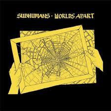 SUBHUMANS-WORLDS APART YELLOW VINYL LP NM COVER VG+