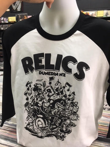 RELICS RAGLAN LONG SLEEVED T SHIRT LARGE