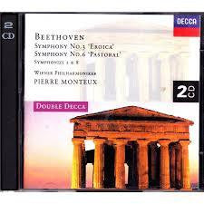 BEETHOVEN SYMPHONY NO. 3, 6, 1, 8 MONTEUX 2CD VG+