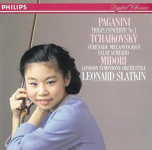 PAGANINI TCHAIKOVSKY MIDORI SLATKIN-VIOLIN CONCERTO CD VG