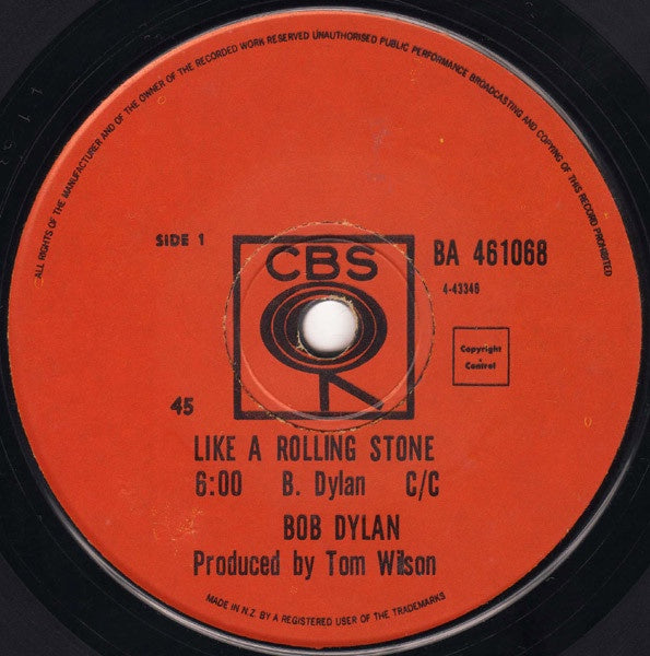 DYLAN BOB-LIKE A ROLLING STONE 7'' SINGLE VG