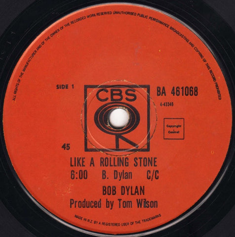 DYLAN BOB-LIKE A ROLLING STONE 7'' SINGLE VG