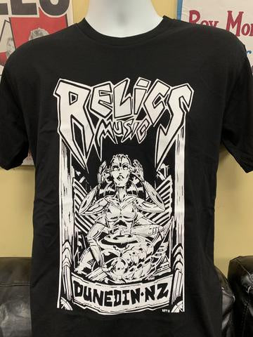 RELICS BLACK T SHIRT DESIGNED BY RATT 2020 3XL-LARGE *NEW*