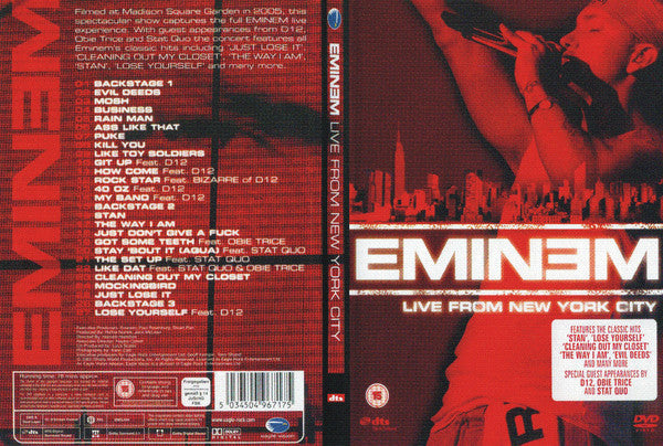EMINEM-LIVE FROM NEW YORK CITY DVD VG+