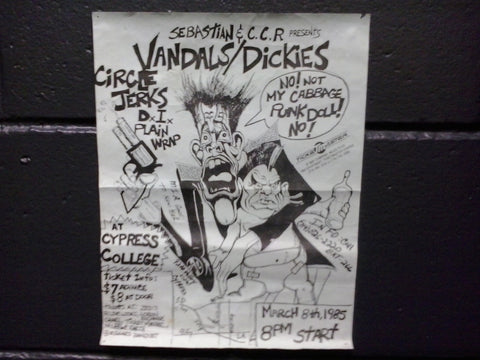 VANDALS DICKIES CIRCLE JERKS-ORIGINAL GIG POSTER