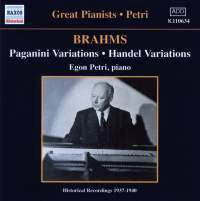 BRAHMS-PAGANINI AND HANDEL VARIATIONS + RHAPSODIES CD VG