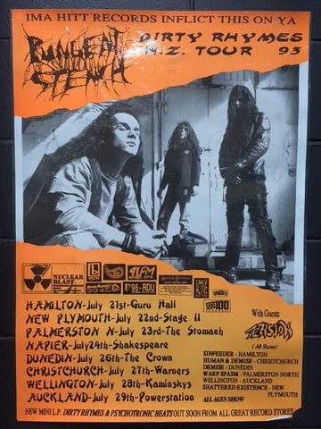 PUNGENT STENCH 1993 NZ TOUR POSTER LAMINATED