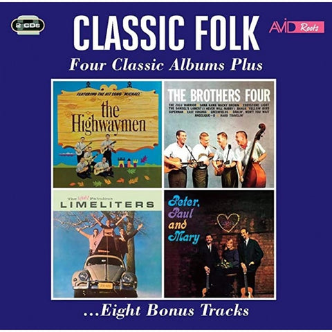 CLASSIC FOLK: FOUR CLASSIC ALBUMS PLUS-VARIOUS ARTISTS 2CD *NEW*