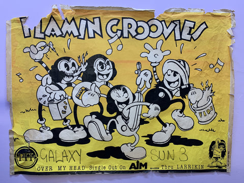 FLAMIN' GROOVIES ORIGINAL NZ TOUR POSTER 1987