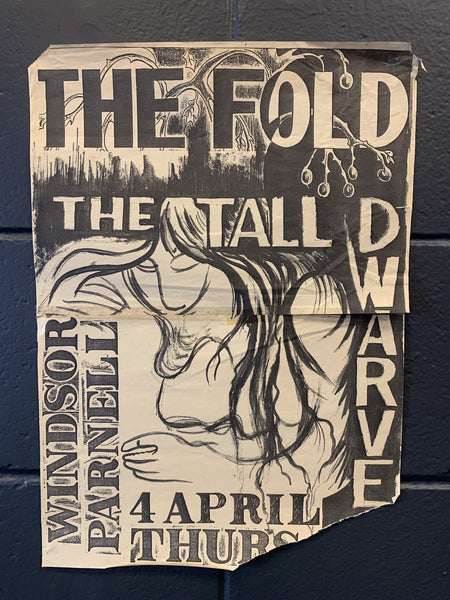 THE FOLD AND THE TALL DWARVES 1985 ORIGINAL GIG POSTER