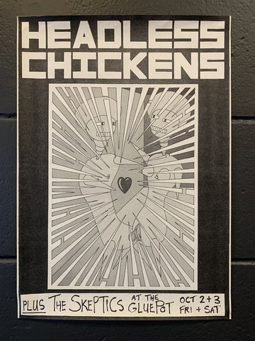 HEADLESS CHICKENS AND THE SKEPTICS ORIGINAL GIG POSTER