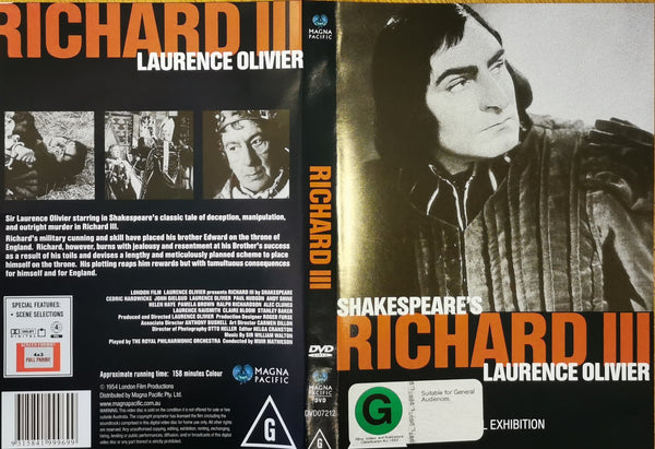 RICHARD III- SHAKESPEAR REGION 4 DVD VG