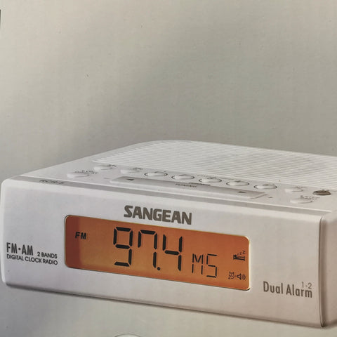 SANGEAN RCR-5W FM/AM BEDSIDE CLOCK RADIO WHITE *NEW*