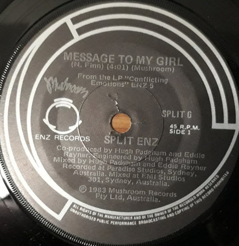 SPLIT ENZ-MESSAGE TO MY GIRL 7"
