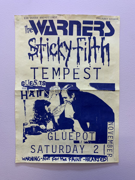 STICKY FILTH WARNERS ORIGINAL 1990S GIG POSTER