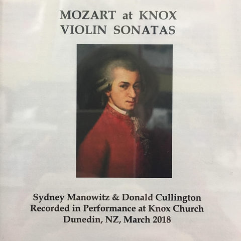 MANOWITZ SYDNEY + DONALD CULLINGTON-MOZART AT KNOX VIOLIN SONATAS 2CD *NEW*