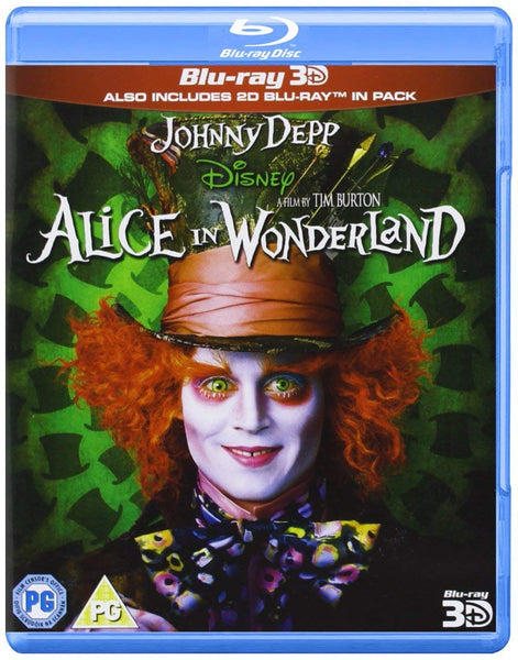 ALICE IN WONDERLAND 3D BLURAY + BLURAY VG+