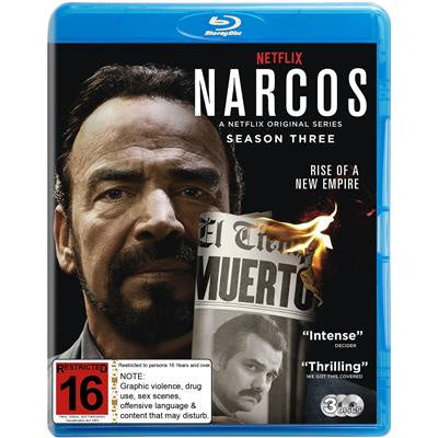 NARCOS-SEASON THREE 3BLURAY VG+