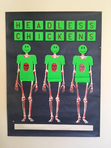 HEADLESS CHICKENS-3 SKELETON ORIGINAL GIG POSTER