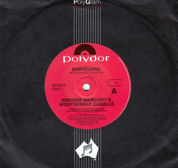 MERCURY FREDDIE & MONTSERRAT CABALLE-BARCELONA 7'' SINGLE VG+