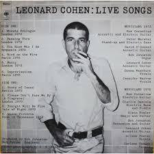 COHEN LEONARD-LIVE SONGS LP VG+ COVER VG+