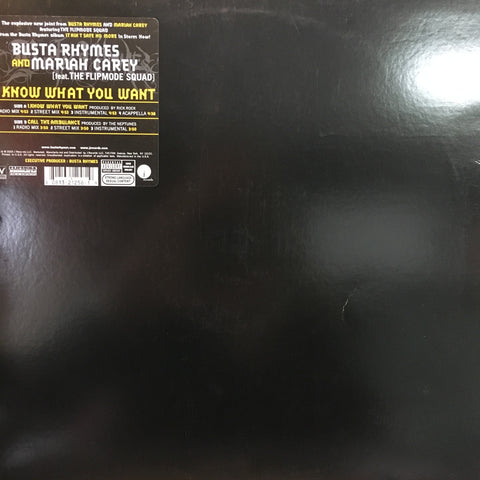BUSTA RHYMES & MARIAH CAREY-I KNKOW WHAT YOU WANT 12" VG COVER VG+