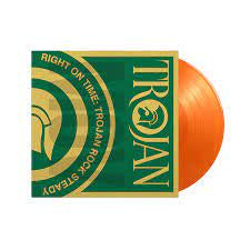 RIGHT ON TIME TROJAN ROCK STEADY-VARIOUS ARTISTS ORANGE VINYL 2LP NM COVER NM