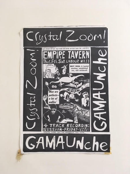 CRYSTAL ZOOM! AND GAMAUNCHE ORIGINAL GIG POSTER VG