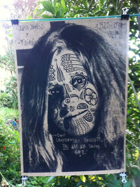 JOPLIN JANIS-ARTWORK PRINT BY JONATHAN 'VISION' WATERS *NEW*