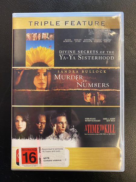 TRIPLE FEATURE-SANDRA BULLOCK 3DVD VG