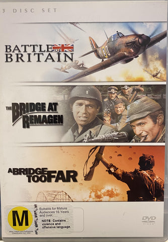 BATTLE OF BRITAIN/BRIDGE AT REMAGEN/BRIDGE TOO FAR-3DVD VG