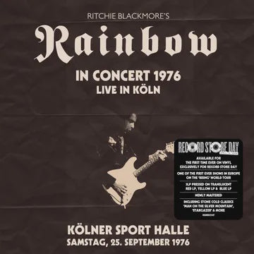 RAINBOW-LIVE FROM KOLN 1976 RED/ YELLOW/ BLUE VINYL 3LP *NEW*