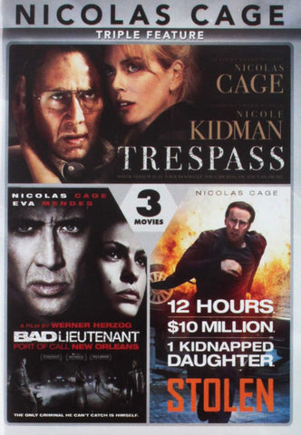 CAGE NICOLAS - TRIPLE FEATURE REGION 1 DVD NM