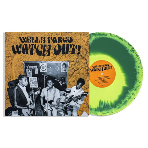WELLS FARGO-WATCH OUT! YELLOW & GREEN MARBLED VINYL LP NM COVER EX