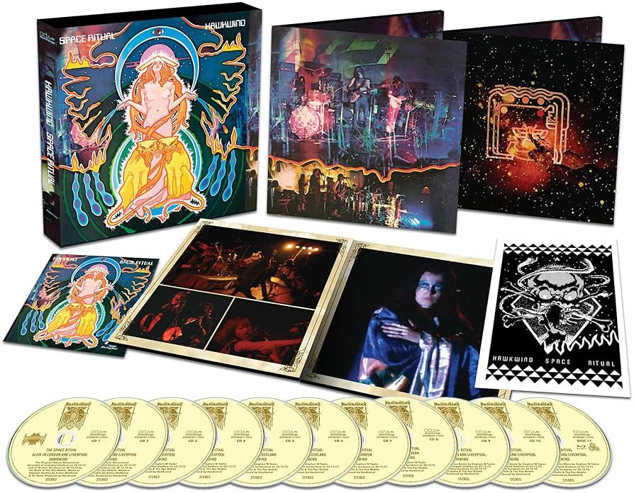 HAWKWIND-SPACE RITUAL 50TH ANNIVERSARY DELUXE 10CD + BLURAY BOX SET VG ...